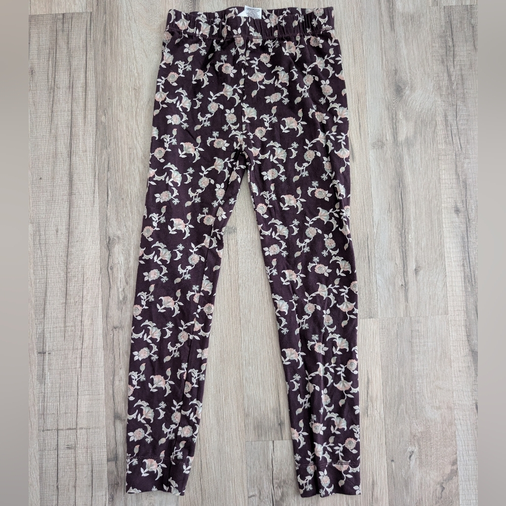 3/$20 Miles The Label Deep Purple Floral Leggings, 8Y (Z5)